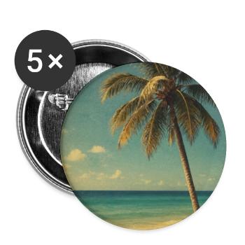 Magie tropicale vintage de Palm Beach - Lot de 5 moyens badges (32 mm) - blanc - Devant