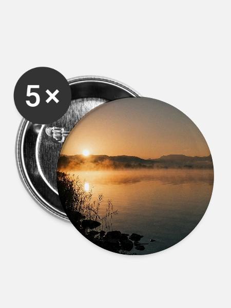 Bodensee Sonnenaufgang - Buttons mittel 32 mm (5er Pack) - Weiß