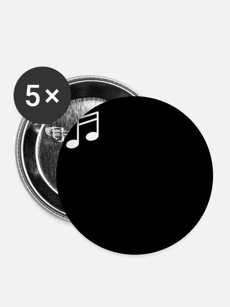 Musik Note - Buttons mittel 32 mm (5er Pack) - Weiß