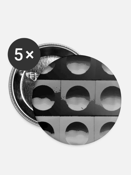 Graue Kugeln - Buttons mittel 32 mm (5er Pack) - Weiß
