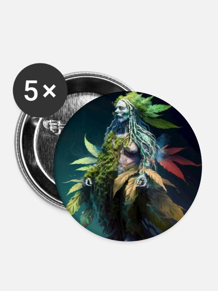 Personifikation des Waldes - Buttons mittel 32 mm (5er Pack) - Weiß