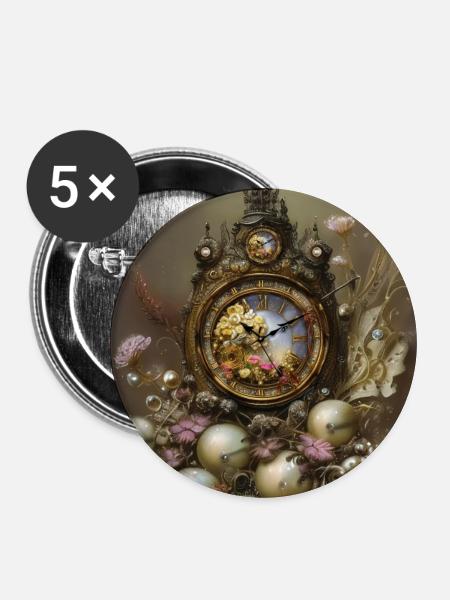 Die Steampunk-Ästhetik - Buttons mittel 32 mm (5er Pack) - Weiß