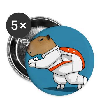 Capybara astronaut - Buttons medium 1.26"/32 mm (5-pack) - white - Front