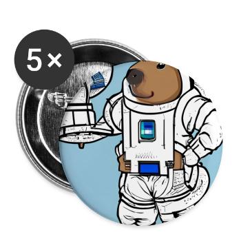 Capybara-Astronaut - Buttons mittel 32 mm (5er Pack) - Weiß - Vorne