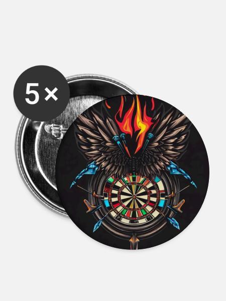 Dart - Buttons mittel 32 mm (5er Pack) - Weiß