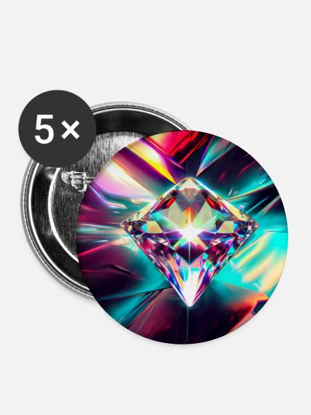 Diamant - Buttons mittel 32 mm (5er Pack) - Weiß