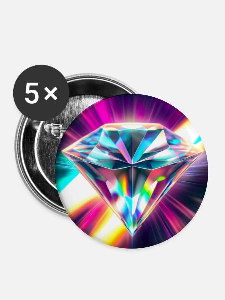 Diamant - Buttons mittel 32 mm (5er Pack) - Weiß