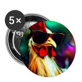 Fancy Chicken III - Buttons mittel 32 mm (5er Pack) - Weiß - Vorne
