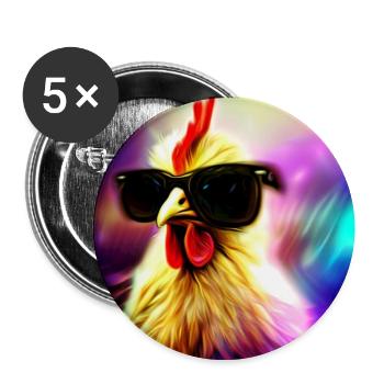 Fancy Chicken II - Buttons mittel 32 mm (5er Pack) - Weiß - Vorne