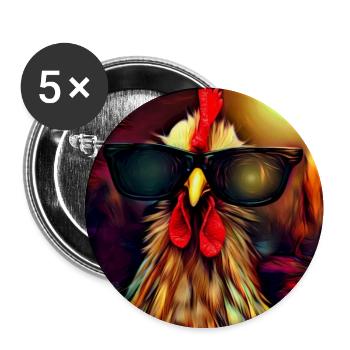 Fancy Chicken I - Buttons mittel 32 mm (5er Pack) - Weiß - Vorne