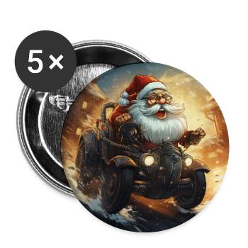 Santa Nickolaus Christmas Time Is Coming In Town - Buttons medium 1.26"/32 mm (5-pack) - white - Front