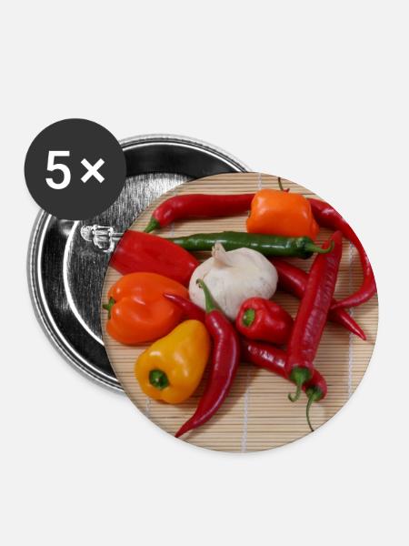CHILI’s-Runde - Buttons mittel 32 mm (5er Pack) - Weiß