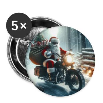 Weihnachts Design 8 - Buttons mittel 32 mm (5er Pack) - Weiß - Vorne