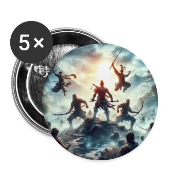 Samurai 1 - Buttons mittel 32 mm (5er Pack) - Weiß - Vorne