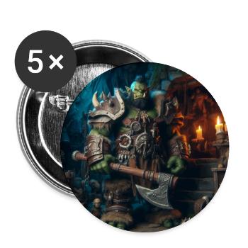 Orc Design 2 - Buttons mittel 32 mm (5er Pack) - Weiß - Vorne
