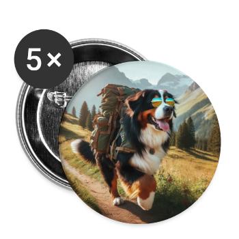 Bouvier bernois - Lot de 5 moyens badges (32 mm) - blanc - Devant