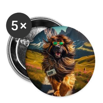 Leonberger Kunst - Buttons mittel 32 mm (5er Pack) - Weiß - Vorne