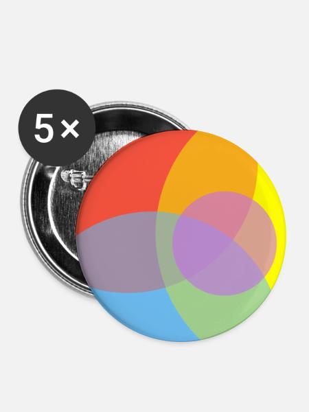  Farbenspiele Muster - Buttons mittel 32 mm (5er Pack) - Weiß
