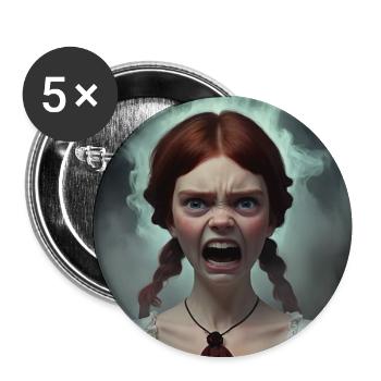 Crier - Lot de 5 moyens badges (32 mm) - blanc - Devant