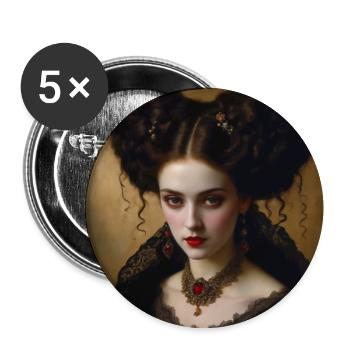 Vampire femelle - Lot de 5 moyens badges (32 mm) - blanc - Devant