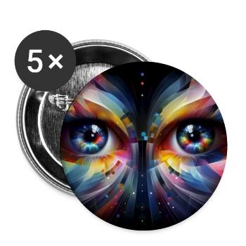 Eyes 2 - Buttons medium 1.26"/32 mm (5-pack) - white - Front