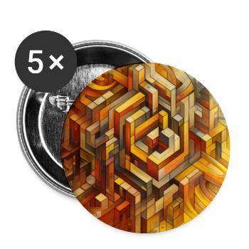 Carrés 4 - Lot de 5 moyens badges (32 mm) - blanc - Devant
