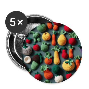 Légumes - Lot de 5 moyens badges (32 mm) - blanc - Devant