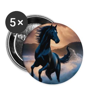 Pferd - Buttons mittel 32 mm (5er Pack) - Weiß - Vorne