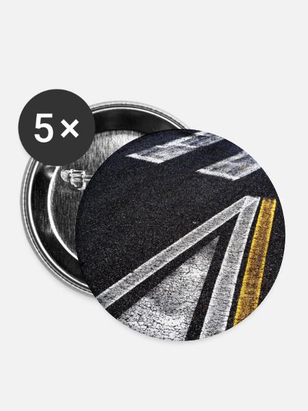 Straßenzeichnungen - Buttons mittel 32 mm (5er Pack) - Weiß