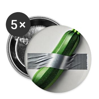 Zucchini framed by ribbon - Buttons medium 1.26"/32 mm (5-pack) - white - Front