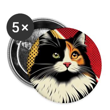 Kat 1 2 - Buttons mittel 32 mm (5er Pack) - Weiß - Vorne