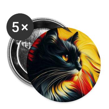 Cat 2 1 - Buttons medium 1.26"/32 mm (5-pack) - white - Front