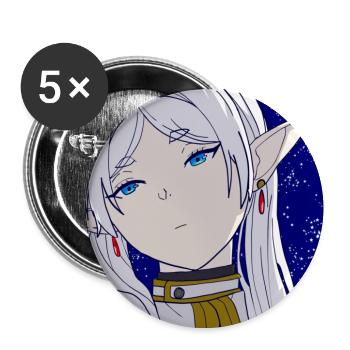 Frieren selbstgezeichnet, Anime Frieren Portrait - Buttons mittel 32 mm (5er Pack) - Weiß - Vorne