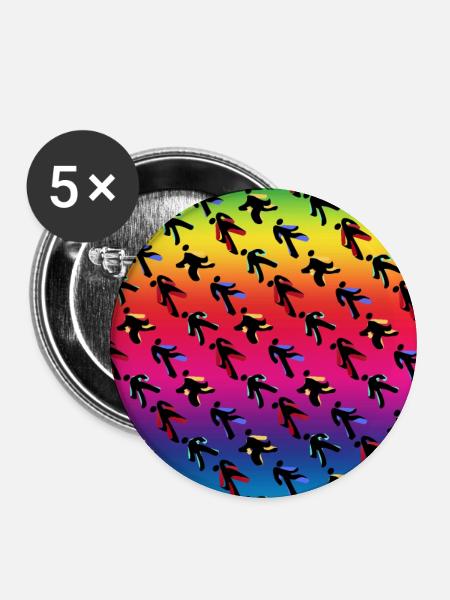 Tänzer - Buttons mittel 32 mm (5er Pack) - Weiß