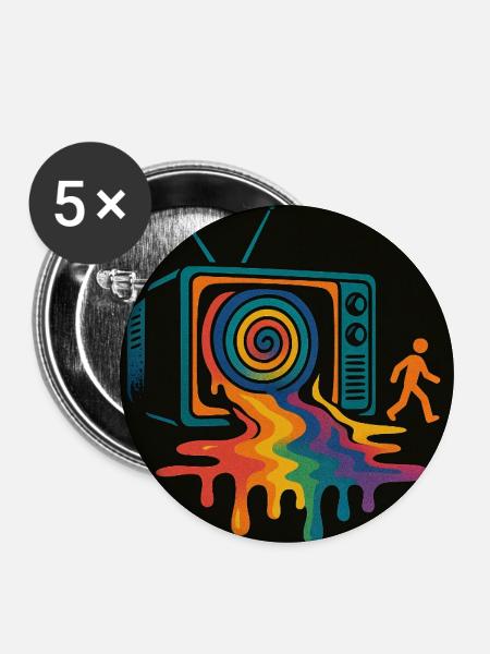 Melted Media – Raus aus der Matrix - Buttons mittel 32 mm (5er Pack) - Weiß