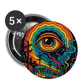 The Eye – Wach in einer schlafenden Welt - Buttons mittel 32 mm (5er Pack) - Weiß - Vorne