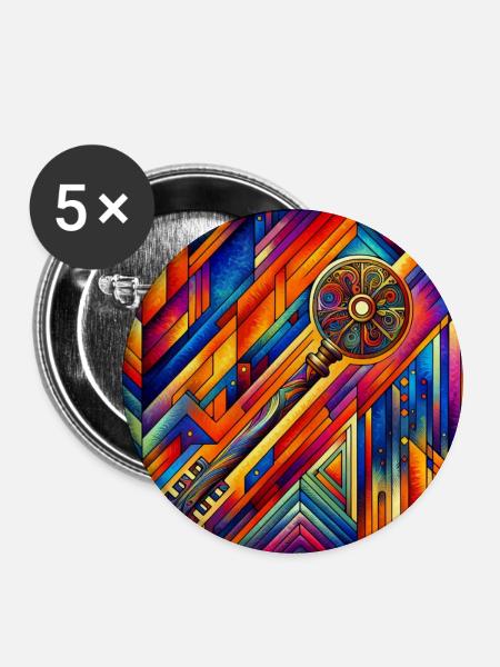 Schlüssel zur Seele - Buttons mittel 32 mm (5er Pack) - Weiß