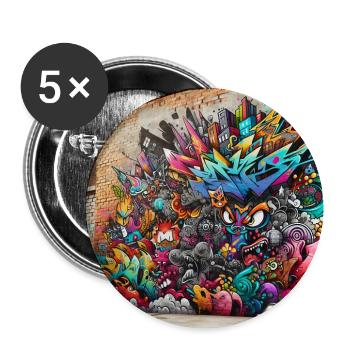 Trending Graffiti Art - Buttons medium 1.26"/32 mm (5-pack) - white - Front