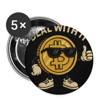 Bitcoin - Buttons medium 1.26"/32 mm (5-pack) - white - Front