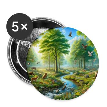 Harmonischer Naturtraum - Buttons mittel 32 mm (5er Pack) - Weiß - Vorne