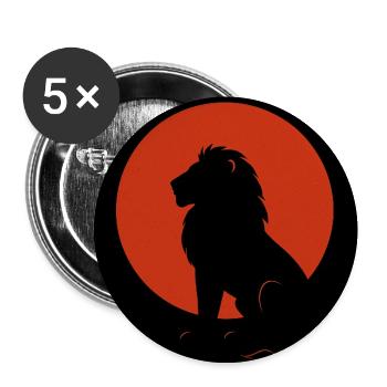 Silhouette de lion dans le cercle du soleil - Lot de 5 moyens badges (32 mm) - blanc - Devant