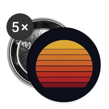 Retro sunset design - Buttons medium 1.26"/32 mm (5-pack) - white - Front