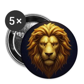Golden Lion in the Starry Sky - Buttons medium 1.26"/32 mm (5-pack) - white - Front
