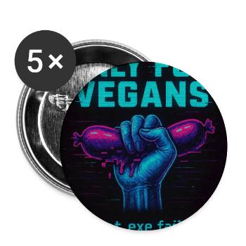 Only for vegans - Buttons mittel 32 mm (5er Pack) - Weiß - Vorne