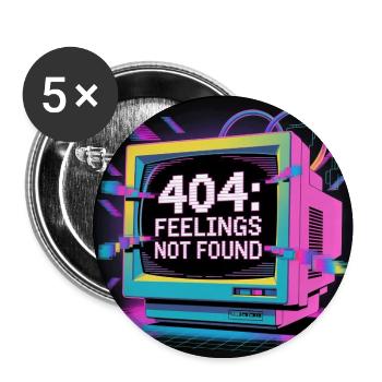 Neon 404: Gefühlslosigkeit in der digitalen Welt - Buttons mittel 32 mm (5er Pack) - Weiß - Vorne