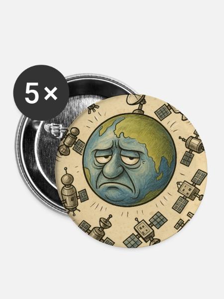 Trauriges Land - Buttons mittel 32 mm (5er Pack) - Weiß
