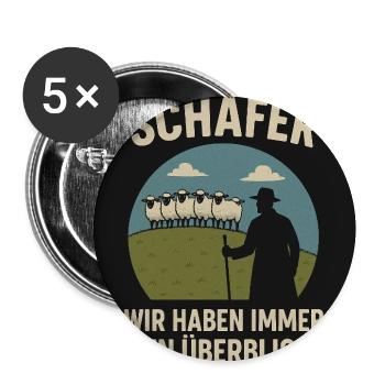 Schäferblick Wir haben Überblick - Buttons mittel 32 mm (5er Pack) - Weiß - Vorne