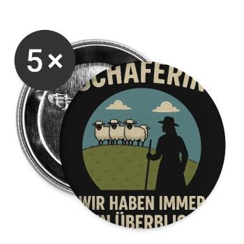 Schäferin Überblick - Buttons mittel 32 mm (5er Pack) - Weiß - Vorne