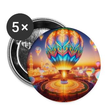 Ätherischer lumineszierender Heißluftballon - Buttons mittel 32 mm (5er Pack) - Weiß - Vorne