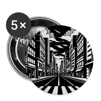 Urban Street Perspective – Black & White Art - Buttons mittel 32 mm (5er Pack) - Weiß - Vorne